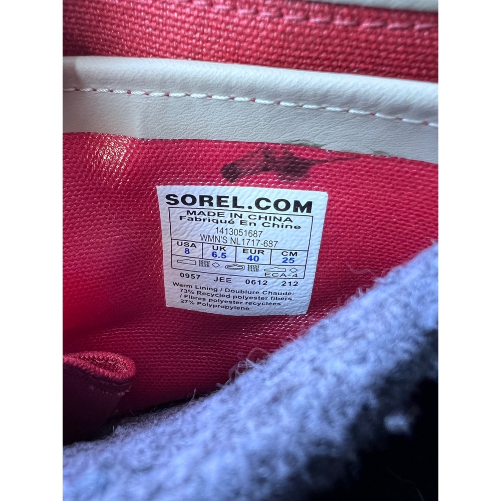 Gorpcore Sorel Caribou Premium Red Tan Waterproof Winter Snow Boots Womens 8 - Picture 7 of 8